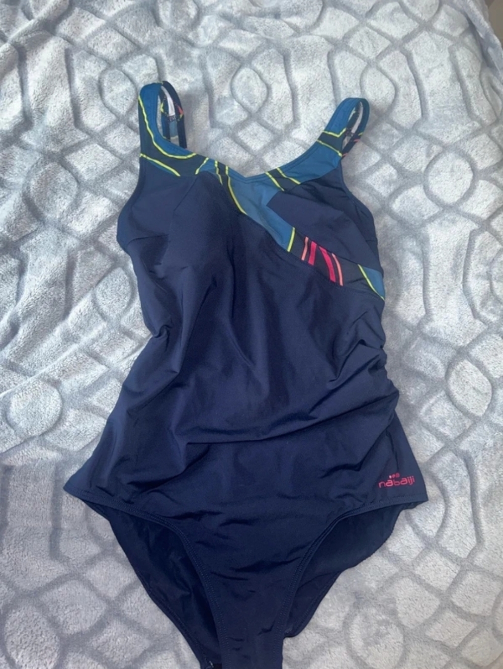 Women's Navy One-Piece Swimsuit with Blue Accent